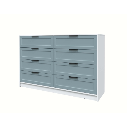 Kомод Тренд КТ-К157 (Белый платинум ЛДСП/ Океан ЛМДФ) Ш1565 В1020 Г451